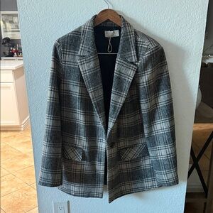 Z Supply Black and White Houndstooth Blazer